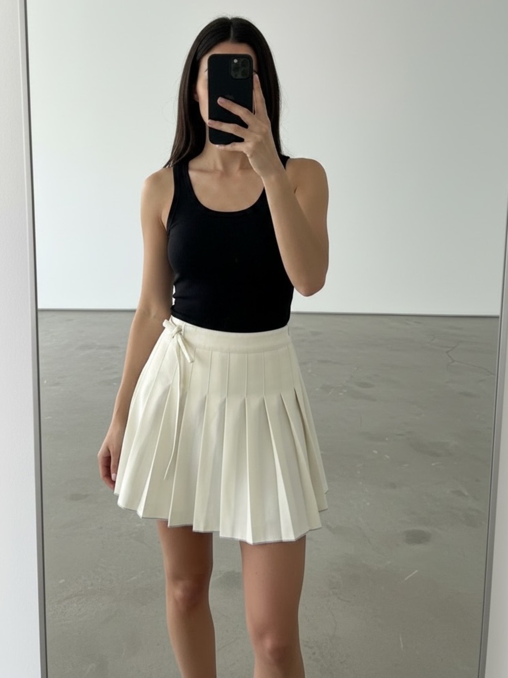 Prada Mini Pleated Tennis Skirt in White, IT 40, Made in Italy